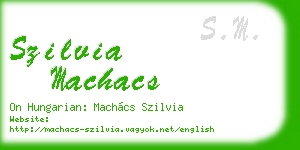 szilvia machacs business card