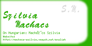 szilvia machacs business card